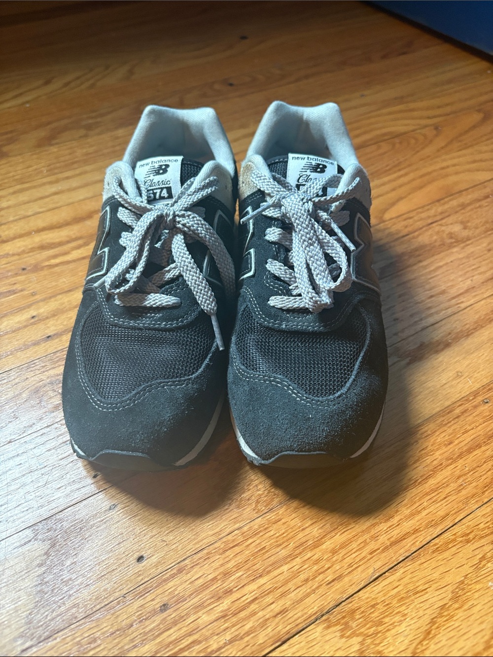 New Balance Kids Black and Gray Lace-Up Sneakers
